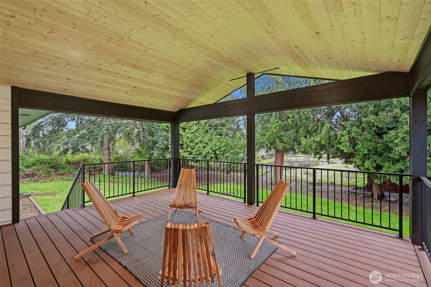 Brand new deck and metal railing