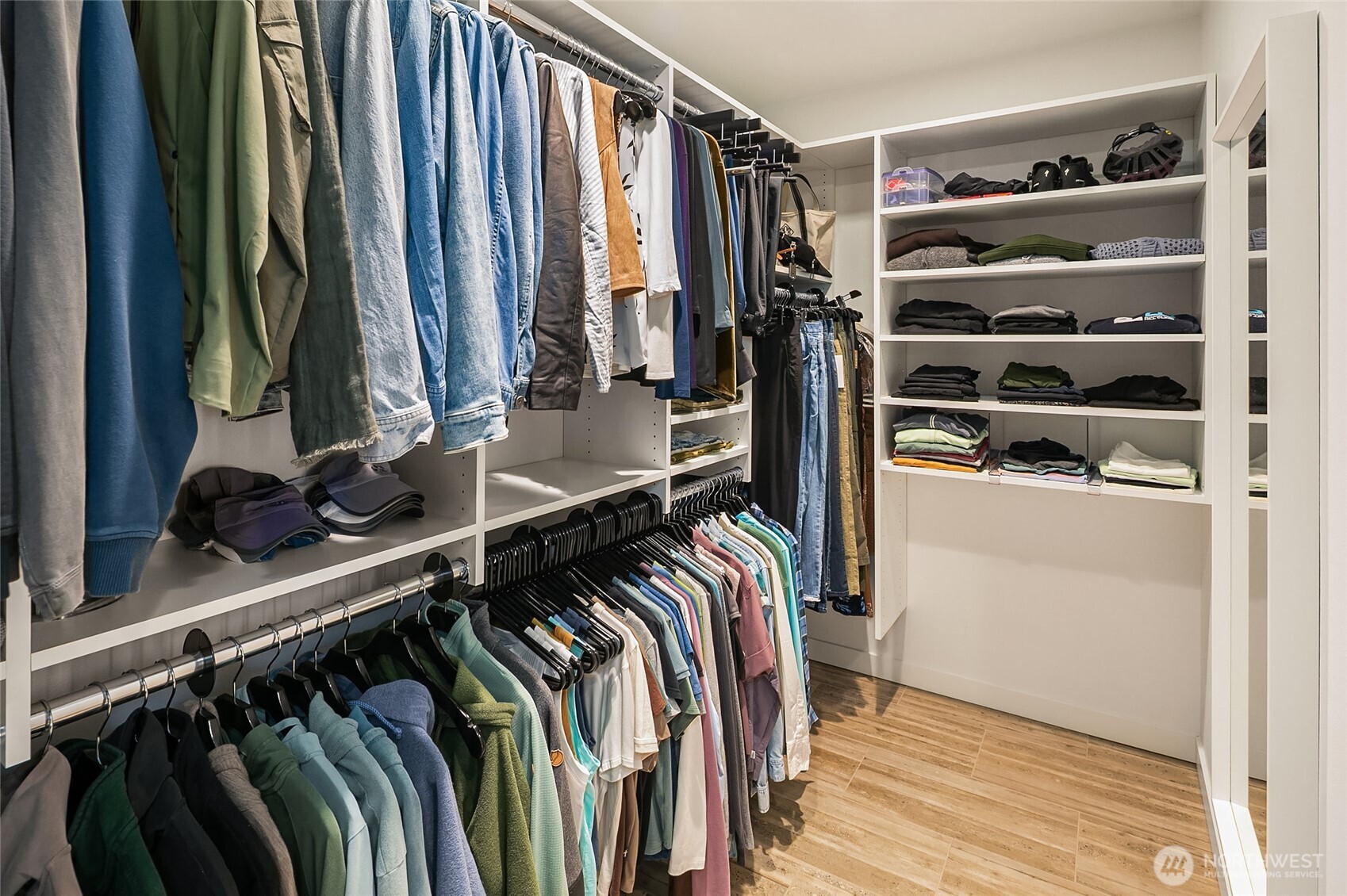Custom walk-in closet area