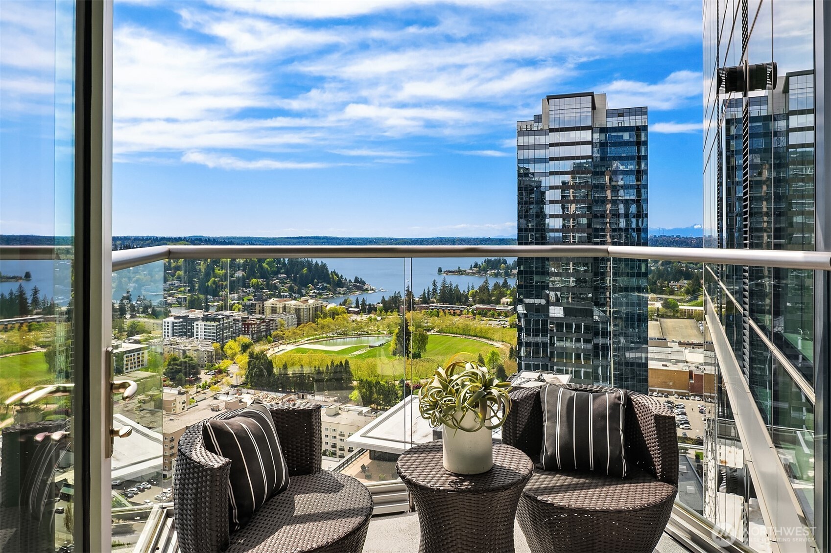 Beautiful west facing view from its balcony.