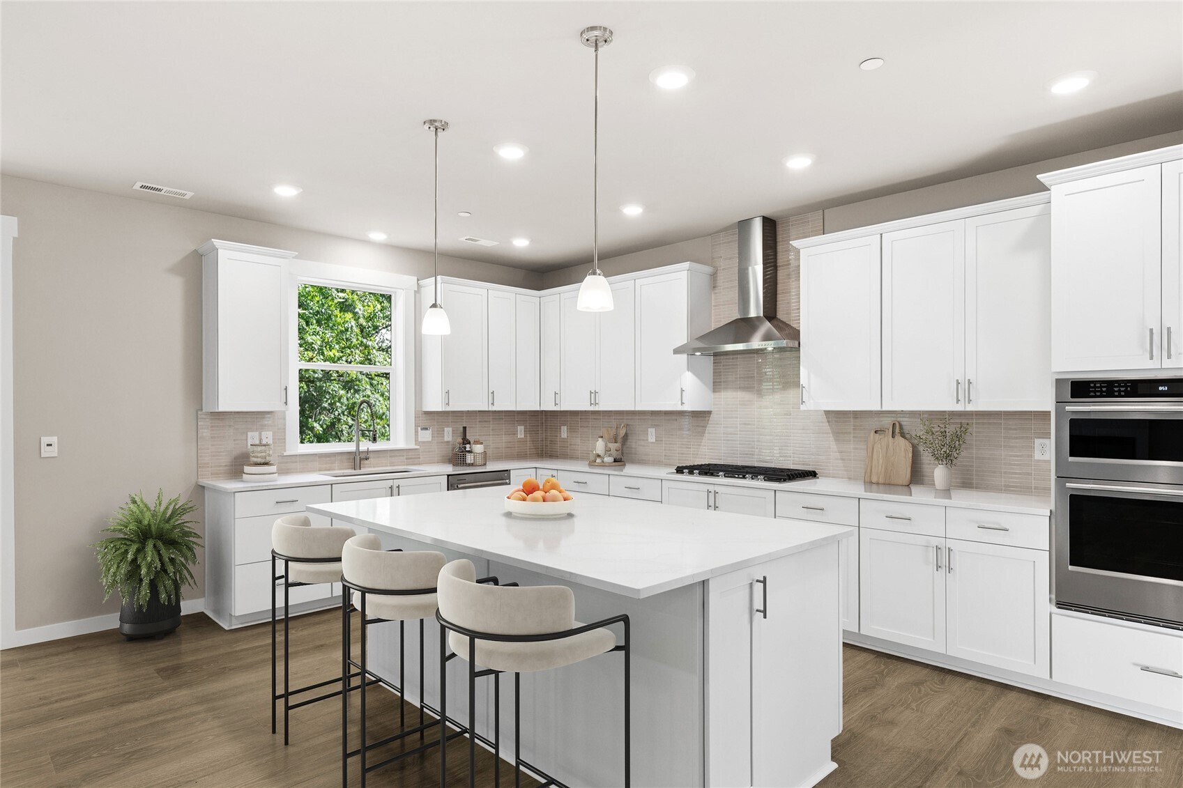 Brighton home from another community lighting package will be stainless.  Virtually staged, with same color palette.  This kitchen has a ton of storage, great for entertaining!