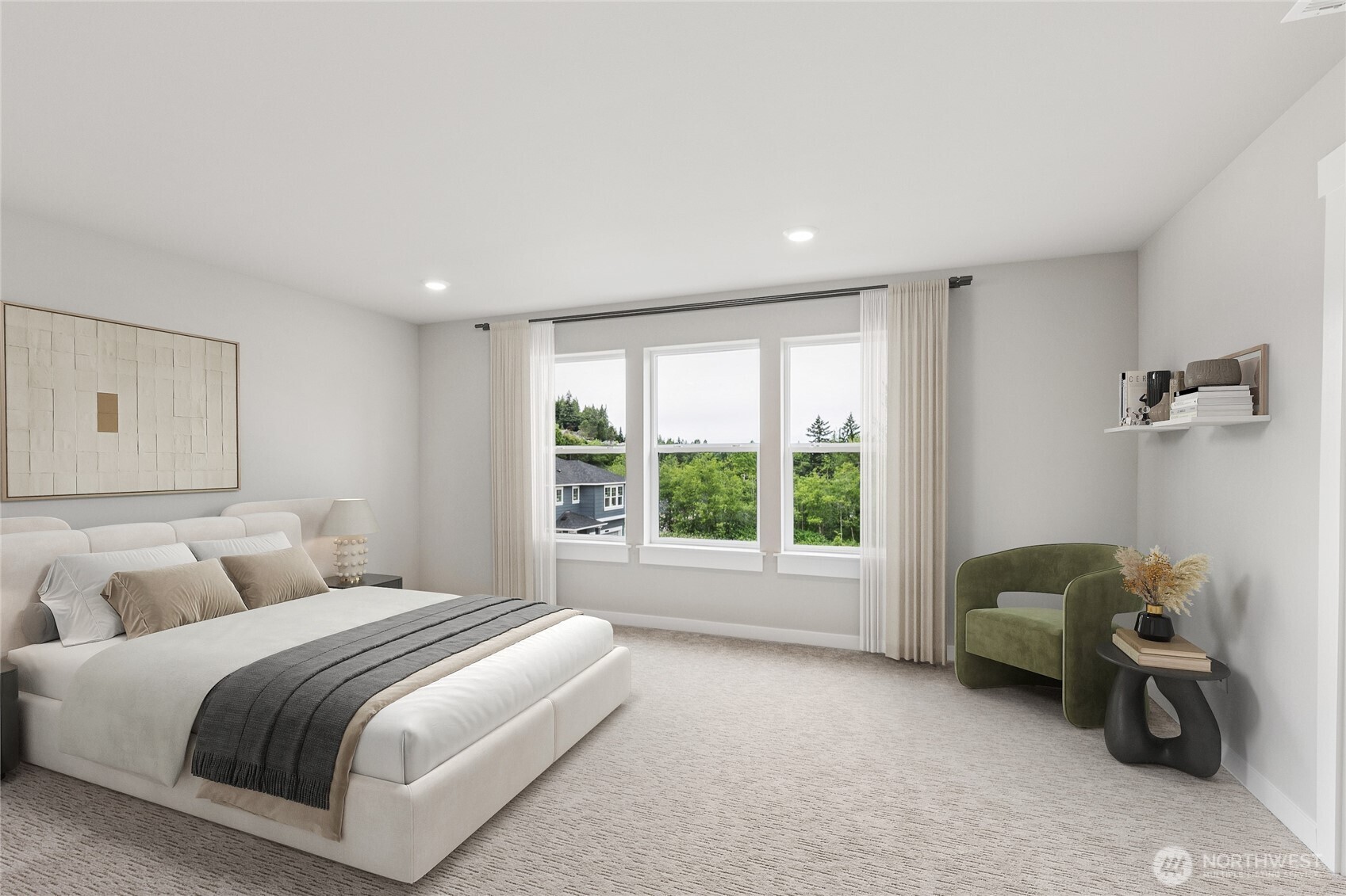 Primary suite - Devonshire plan.  Virtual staging.