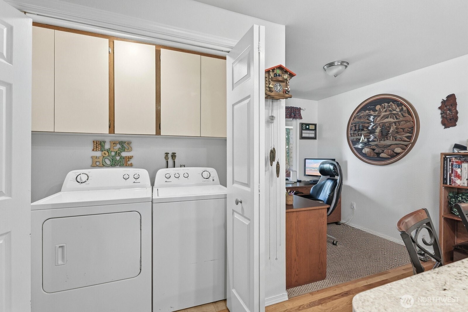 Ideally located for ease of use, the laundry area is tucked away for maximum convenience without sacrificing living space.