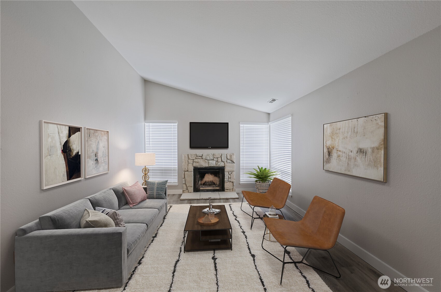 Virtually staged living room