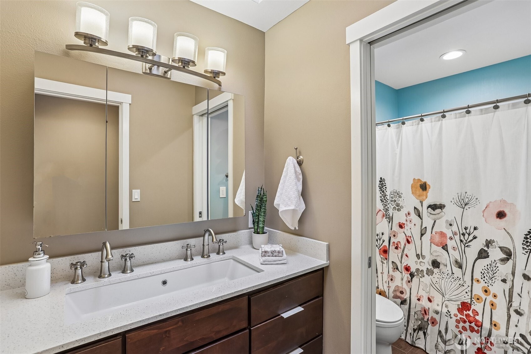 Primary Soaking Tub and Shower. View into Walk-in closet