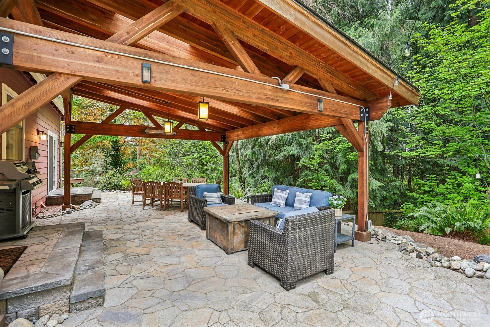 View of Covered Patio and access to the Kitchen