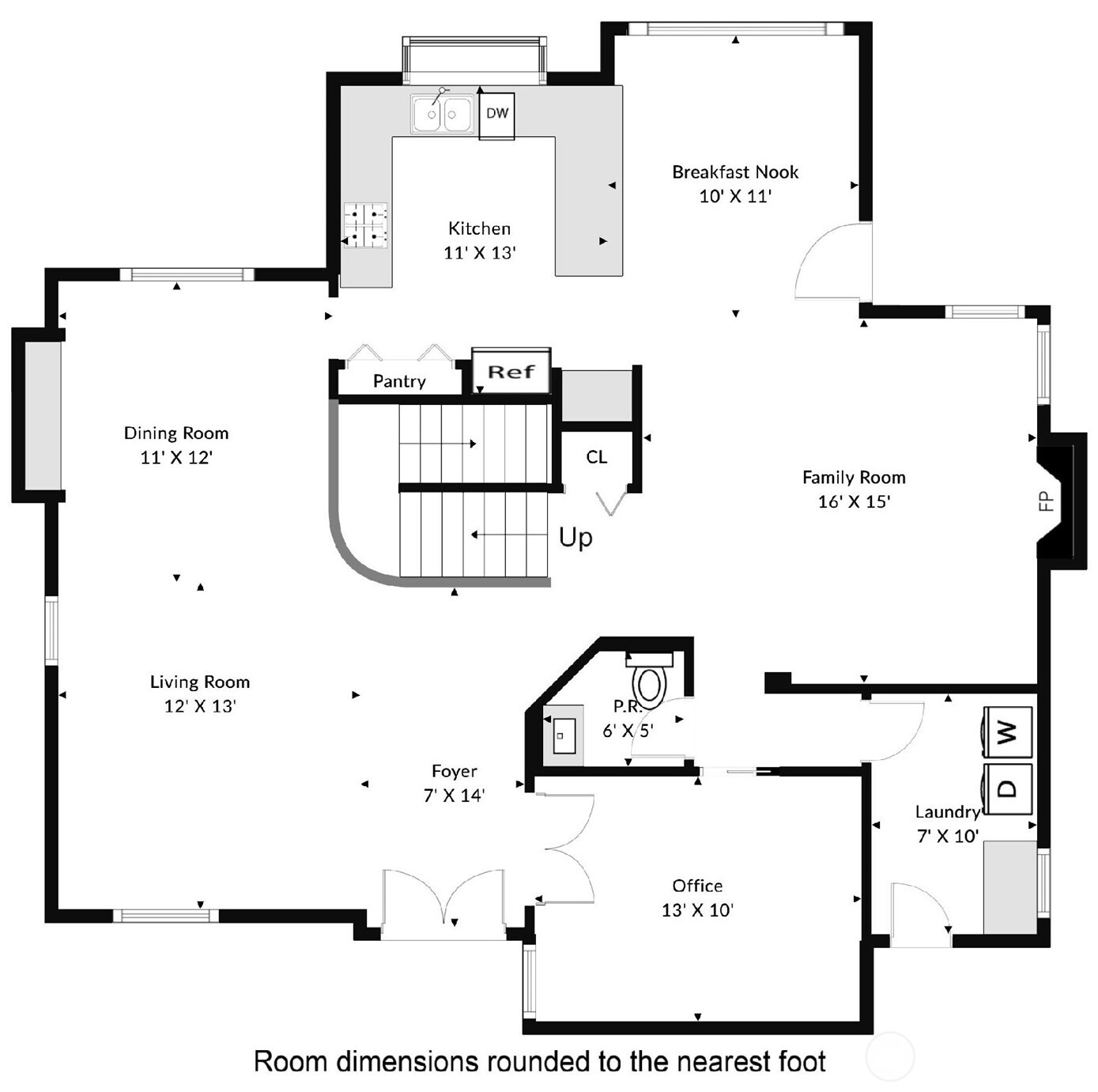 Main level floorplan