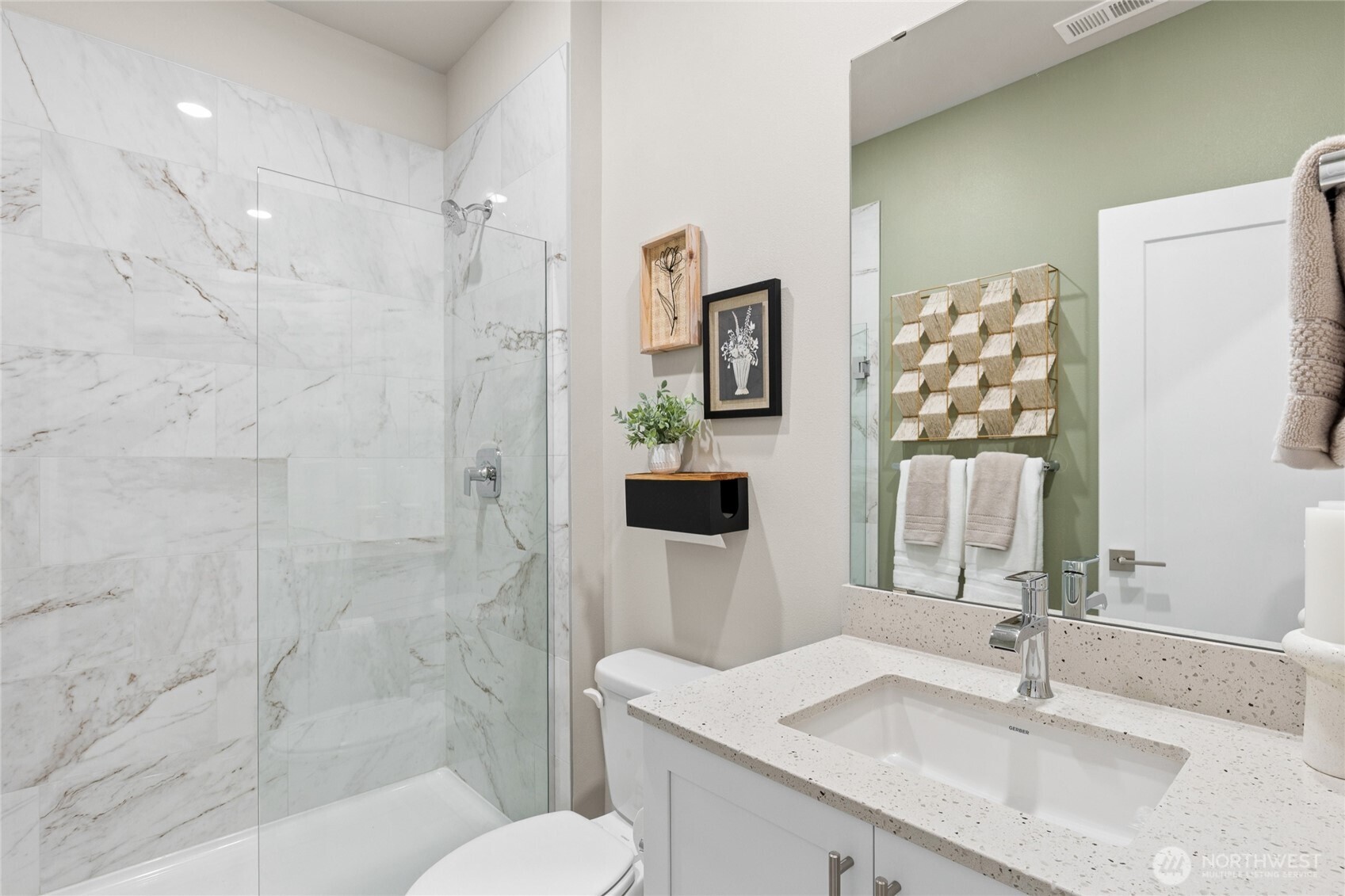 Model home photos are representational.  Hard surface flooring in entry and throughout living, kitchen and dining areas.