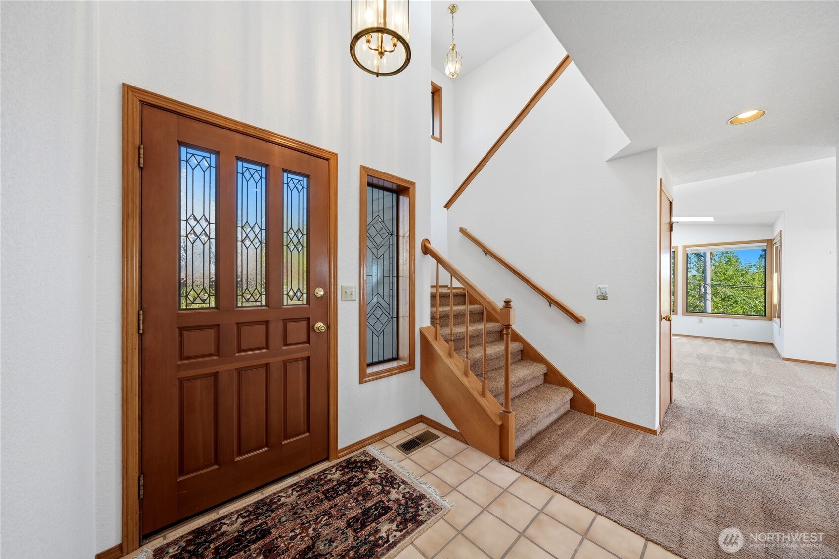 Entry way, looking into living room.