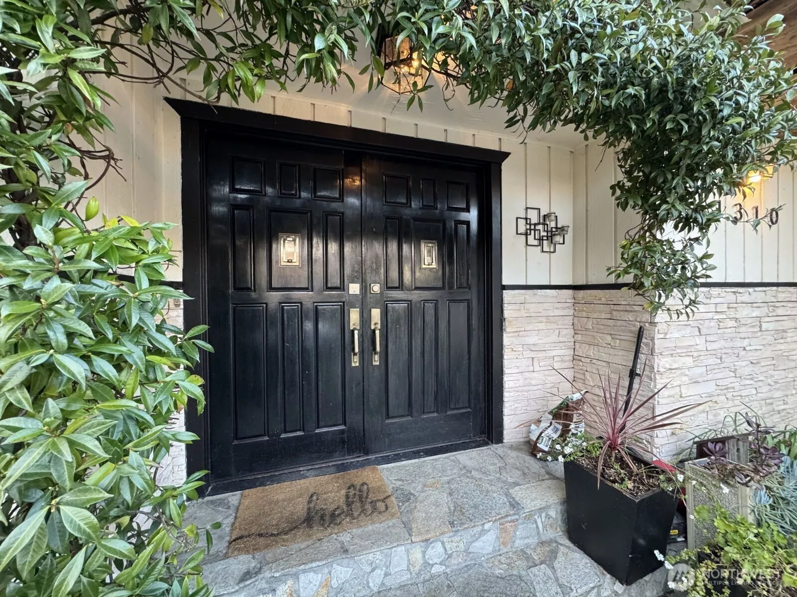 Double door front entry from N Heatherwood West