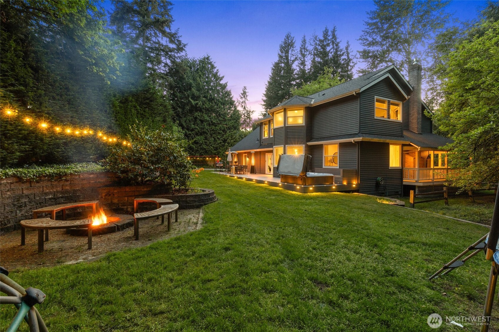 Relax and unwind in the private hot tub immersed in nature