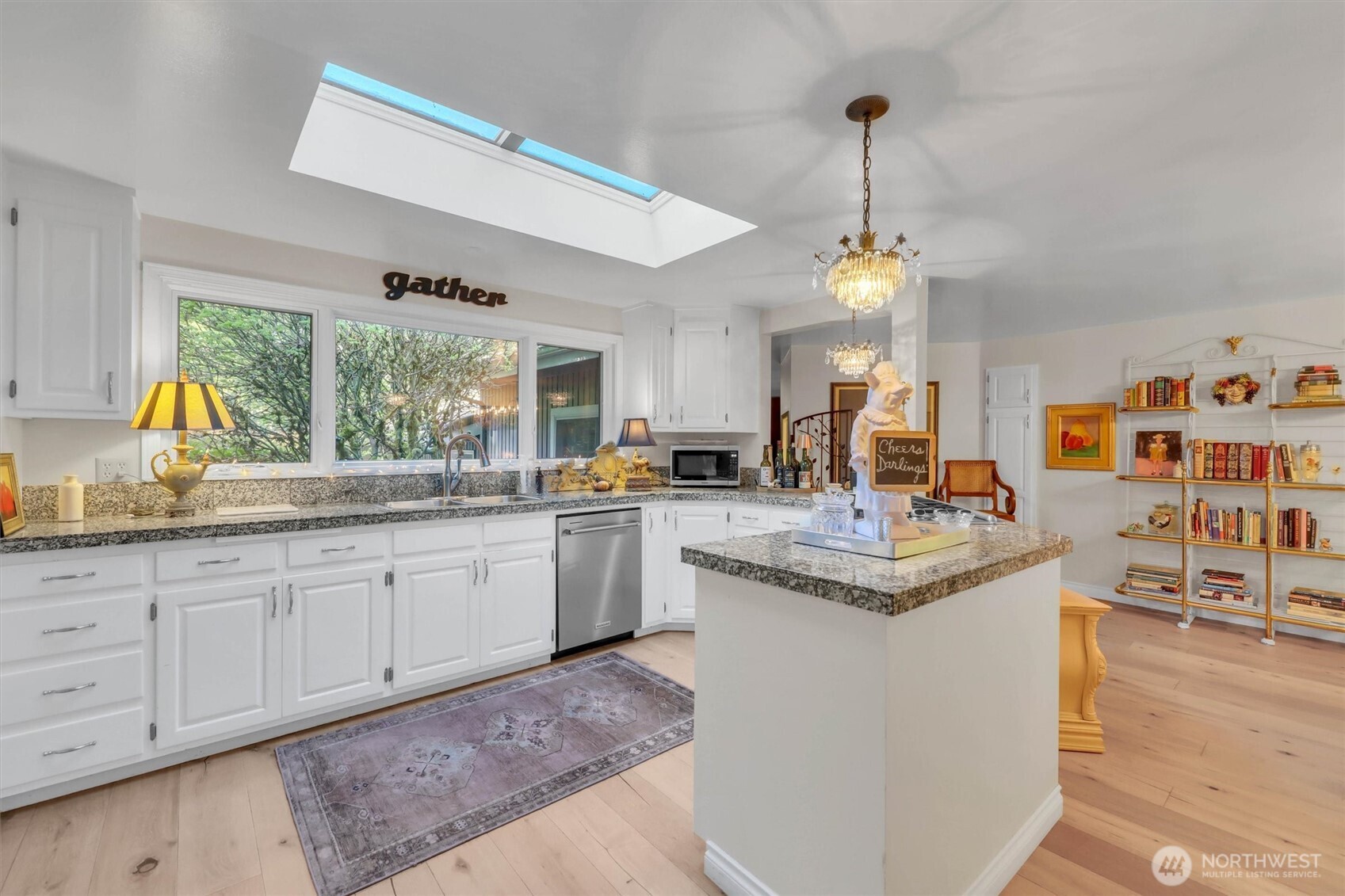 Large eat-in kitchen with pantry and ample cabinetry.