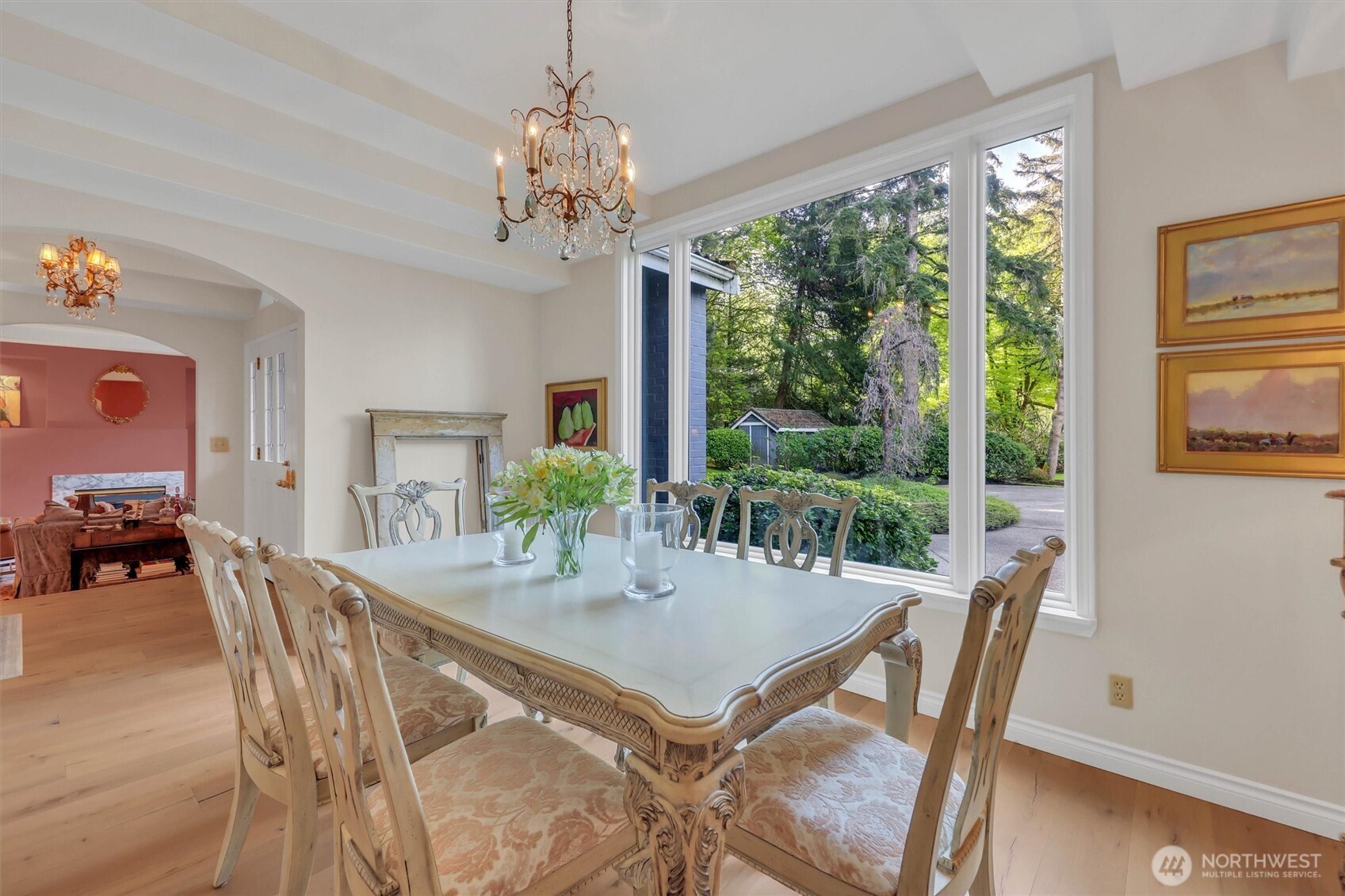 Dining room has oversized window and also, no neighbors in sight!