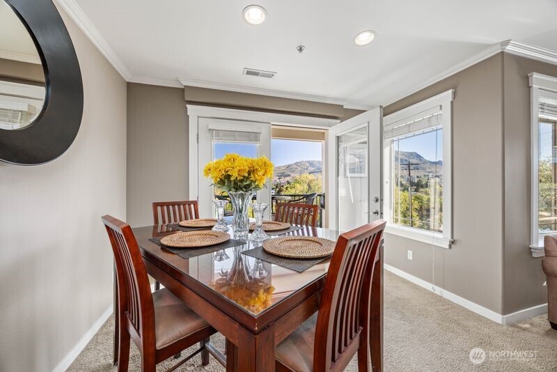 Dining room out the french doors to the deck