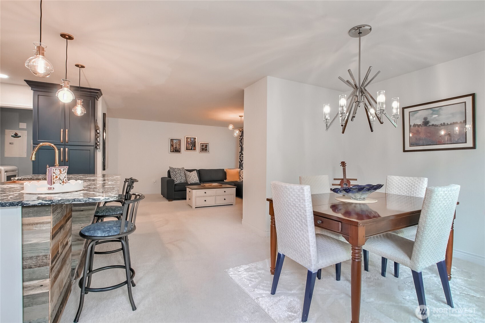 Enjoy bar space at your kitchen counter for easy meals!