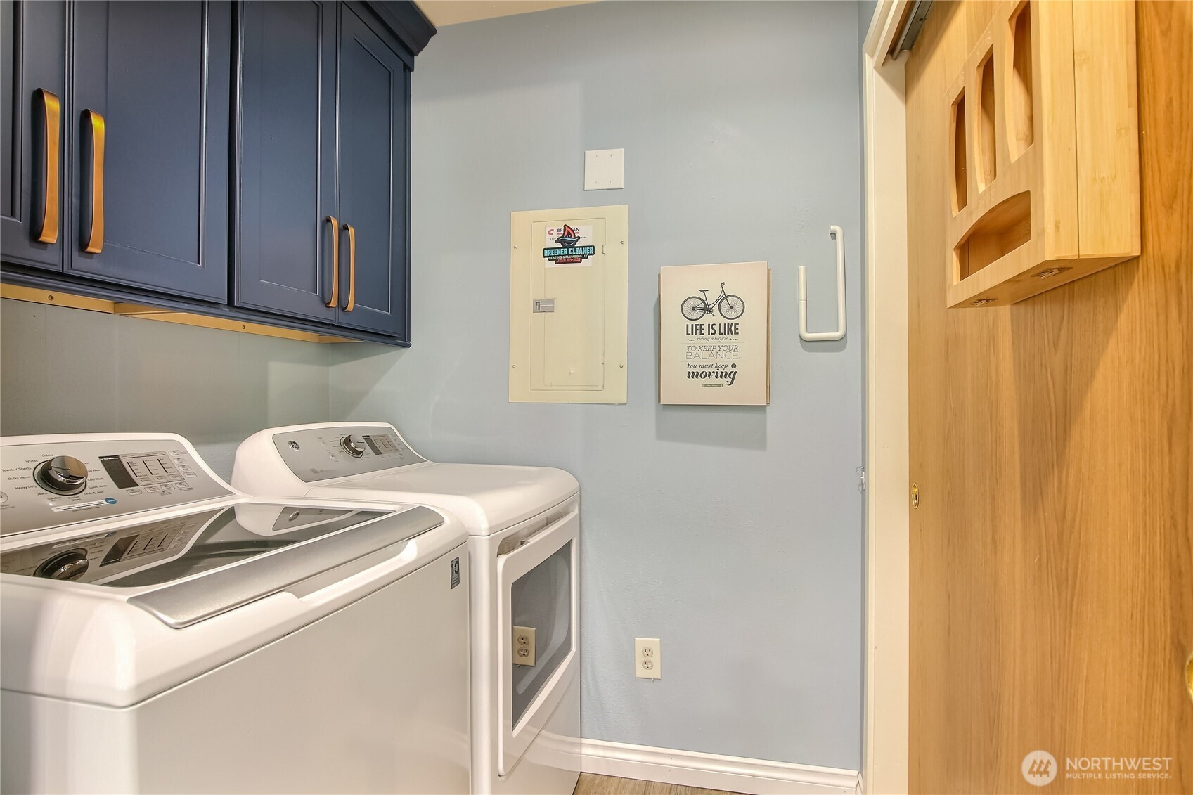 1-car deep garage with pull down ladder and lift/elevator for convenience of moving items up/down.