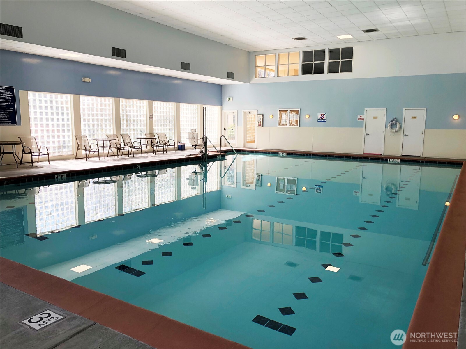 Pool offering classes and open swim time located at the Clubhouse.