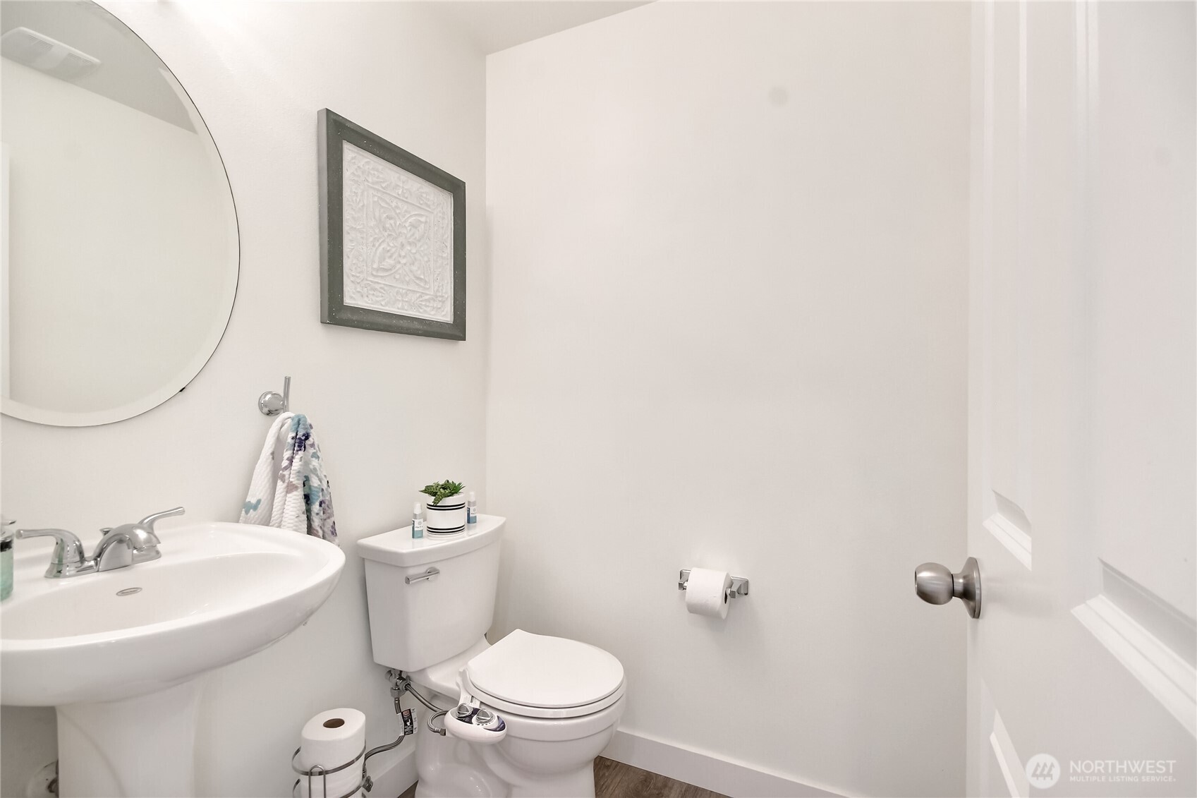 Powder room with bidet toilet