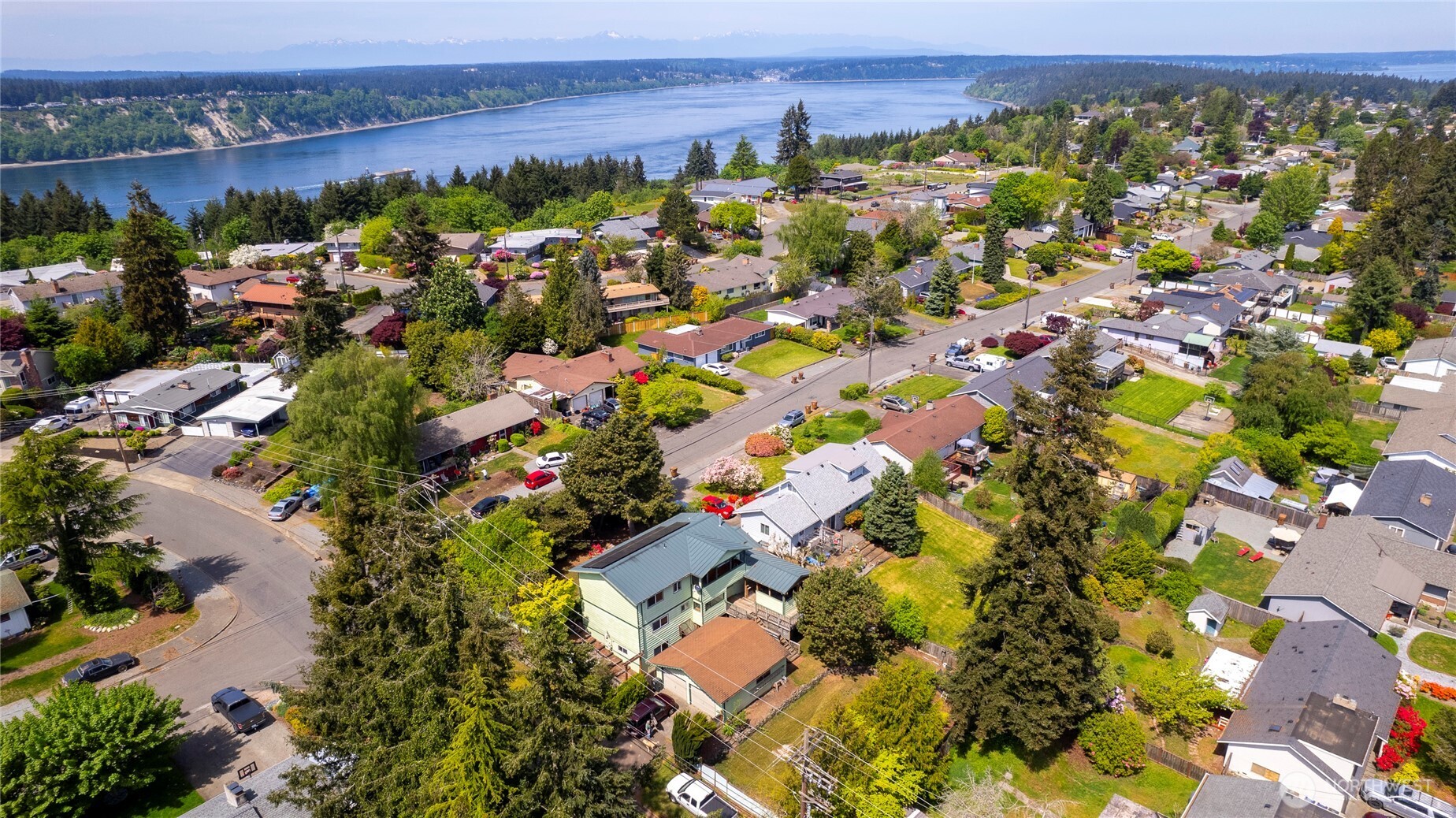 Drone shot of the home