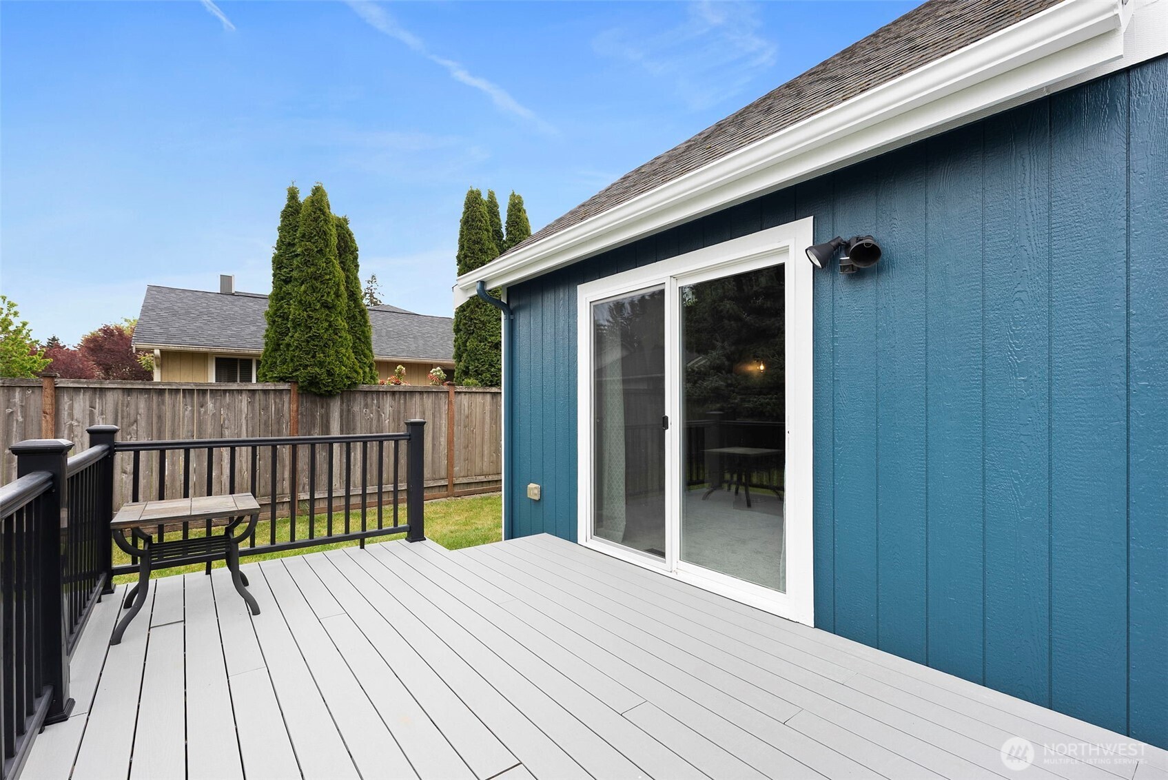Back deck off of the living room.
