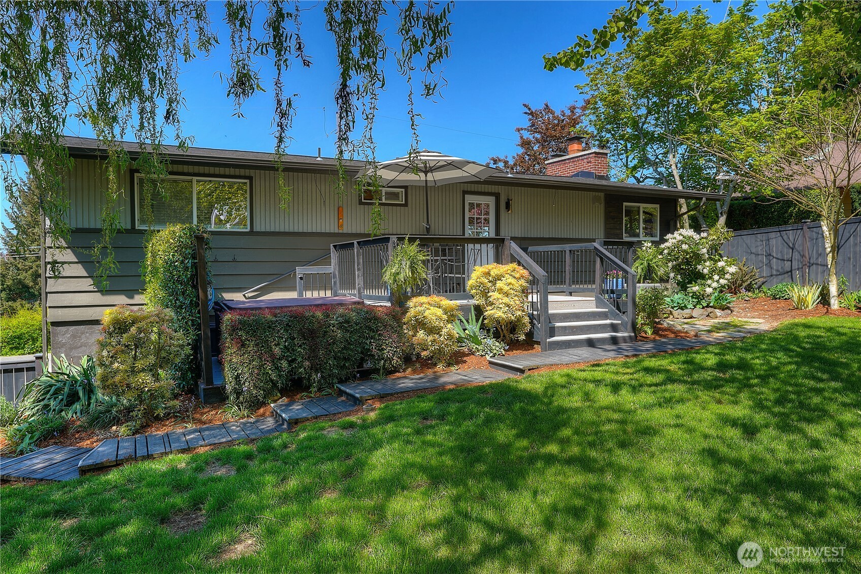 Terrace Steps to Gate in Fully Fenced Yard...