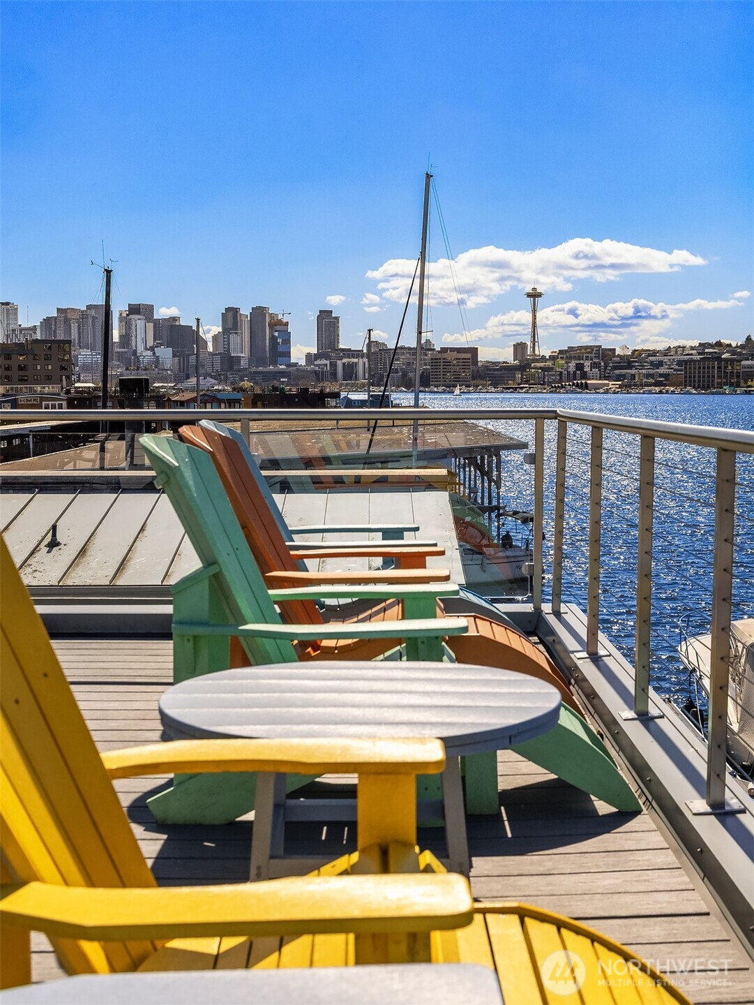 The Space Needle from the rooftop with the adjacent downtown skyline — the view that makes the top floor an event.