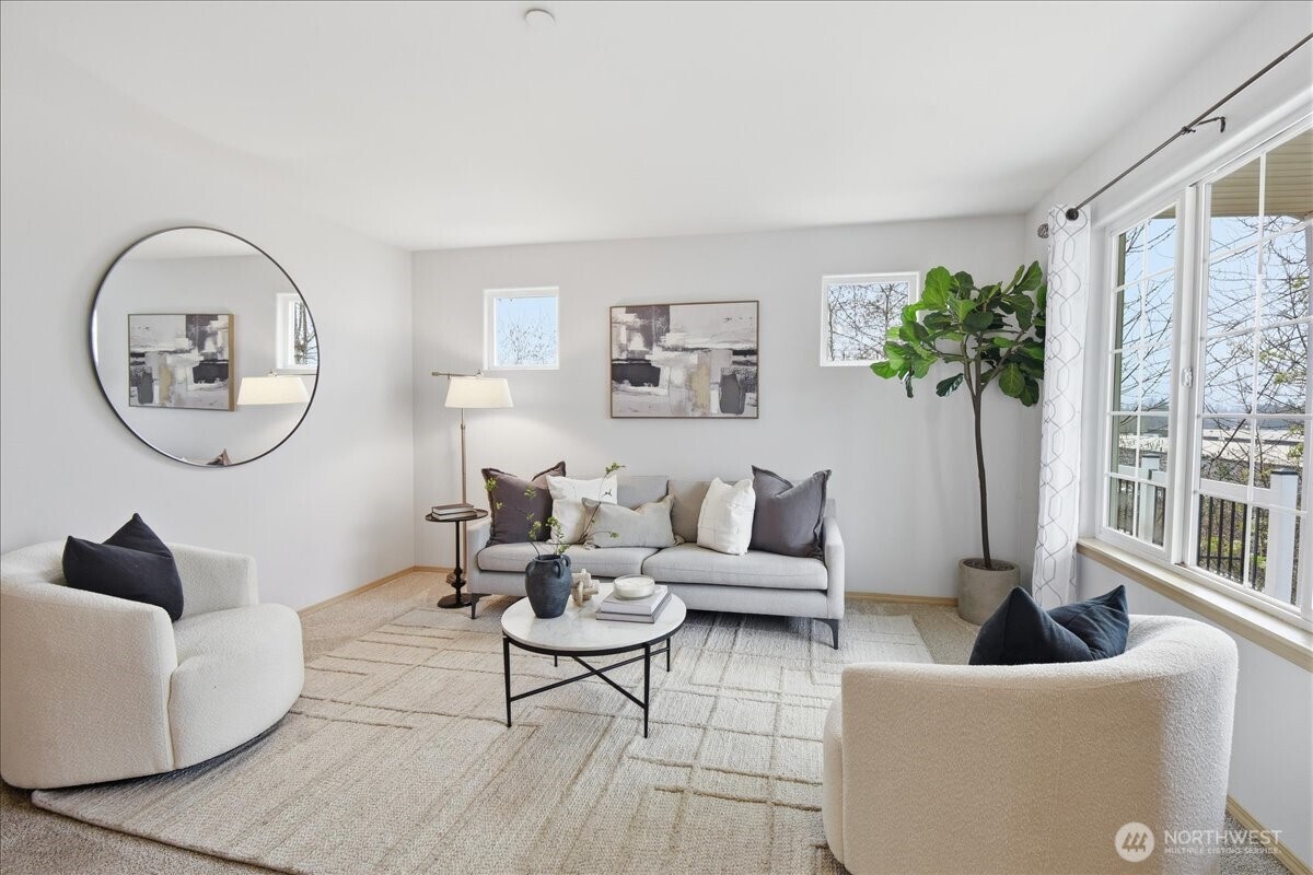 Lots of natural light in the living room.