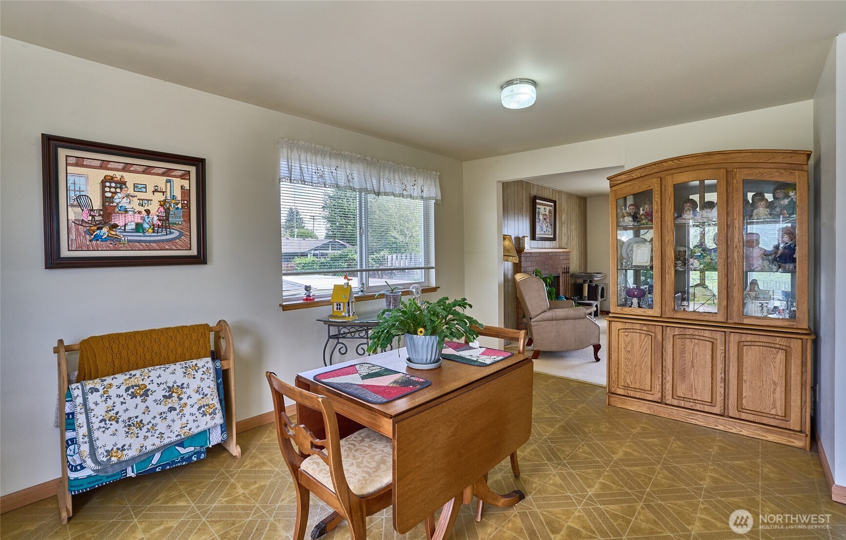 Another View of the Large Dining Room with Access to the Upstairs Deck Through the Sliding Glass Door.