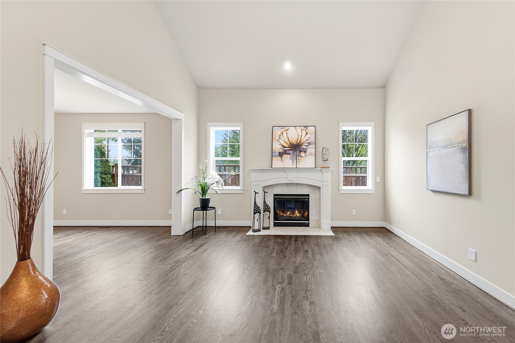 Living room with gas fireplace