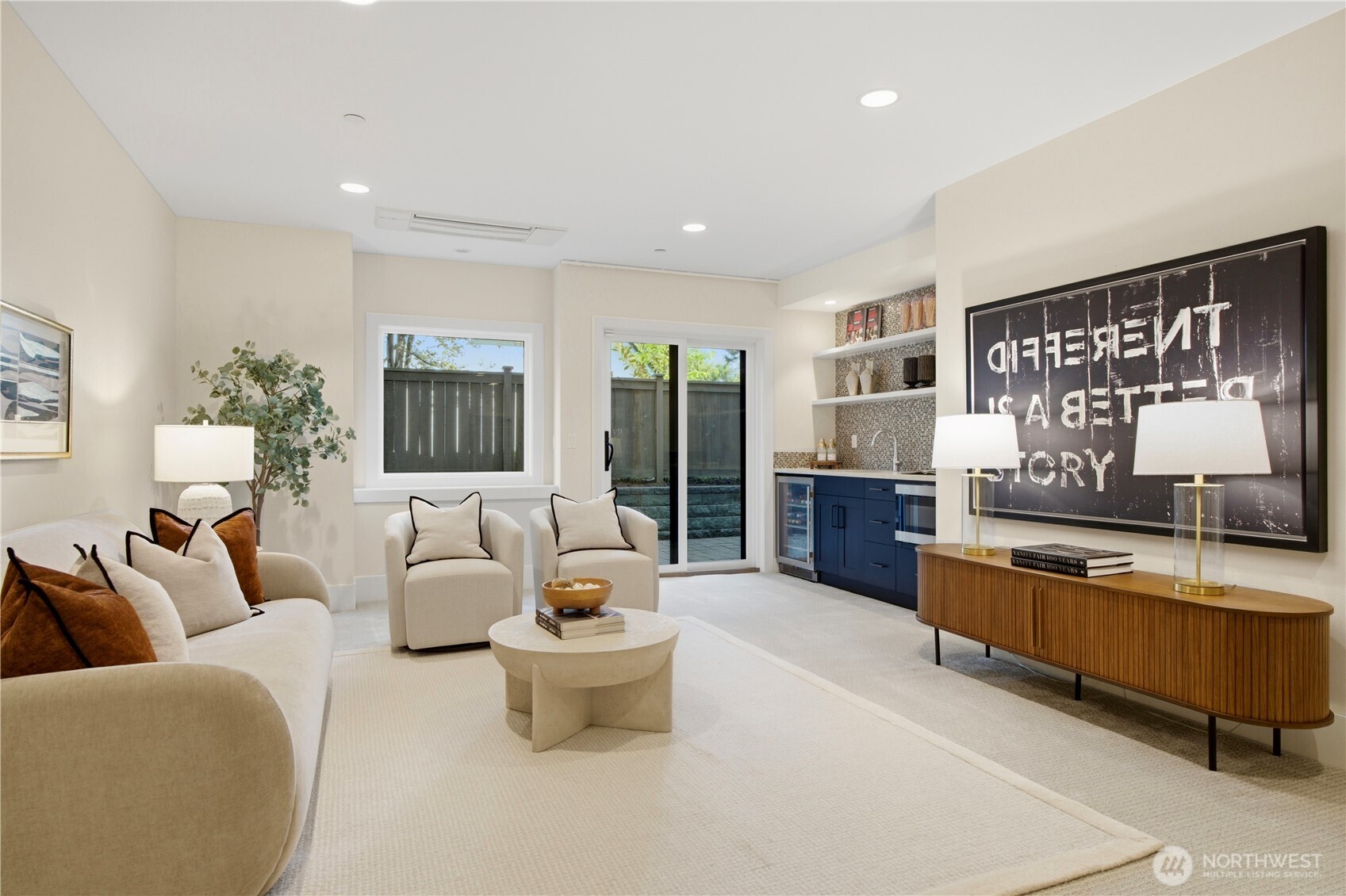 Spacious rec room with kitchenette for added flexibility