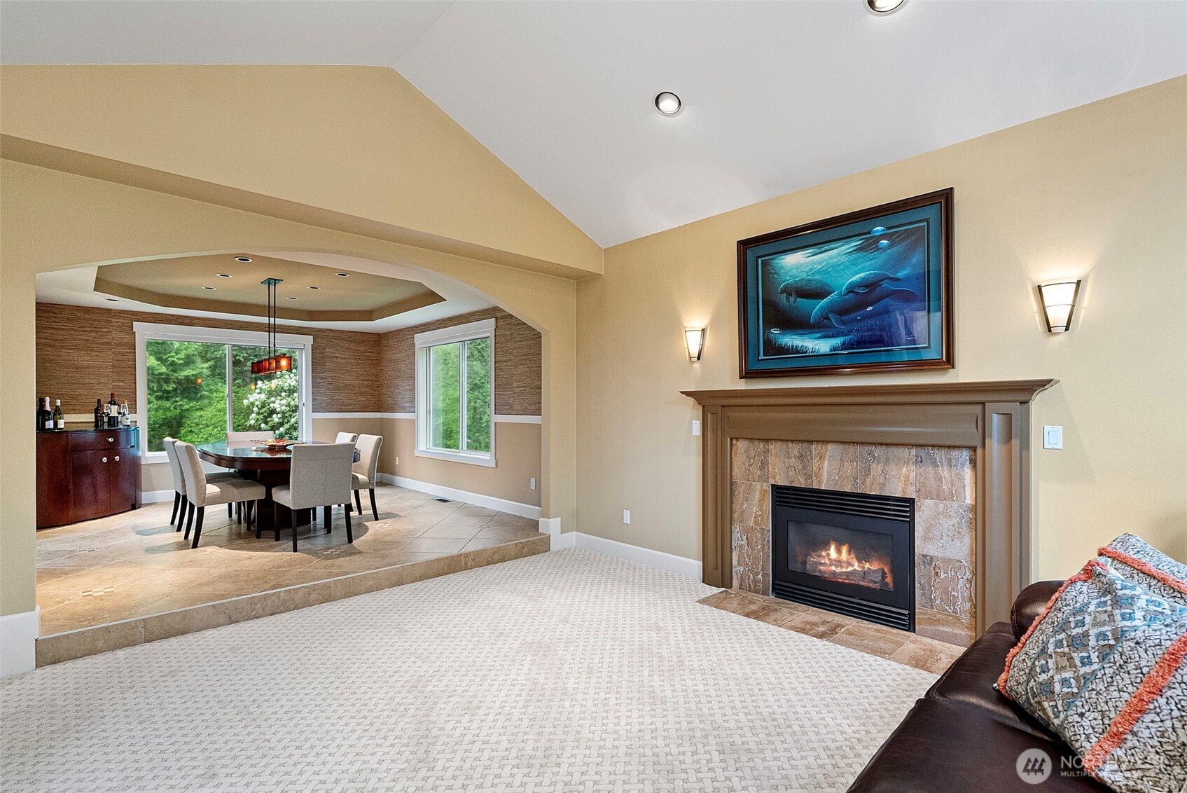 Formal Living Room with gas fireplace