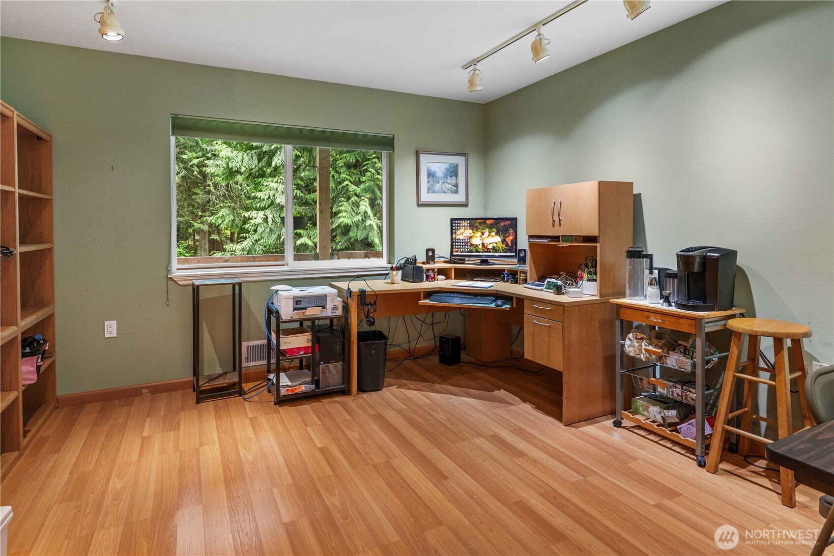 Office with gorgeous views of backyard