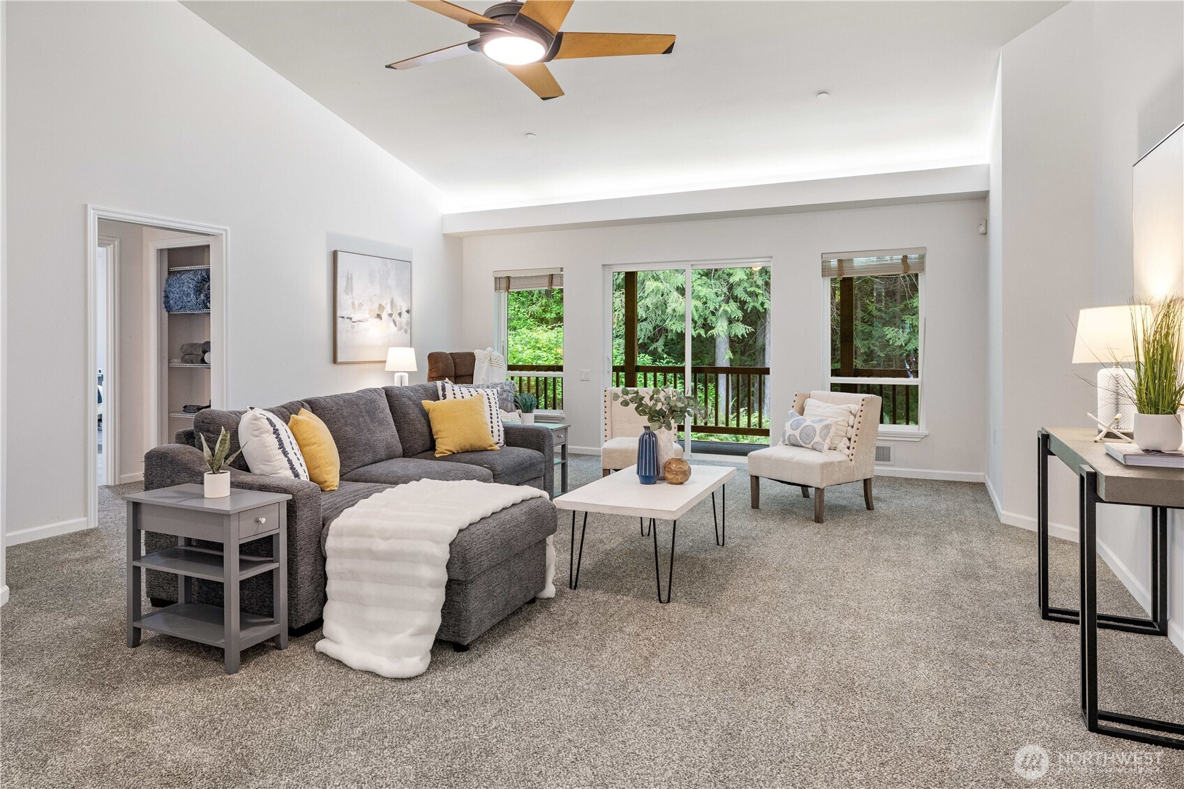 Living room with access to the wrap around deck