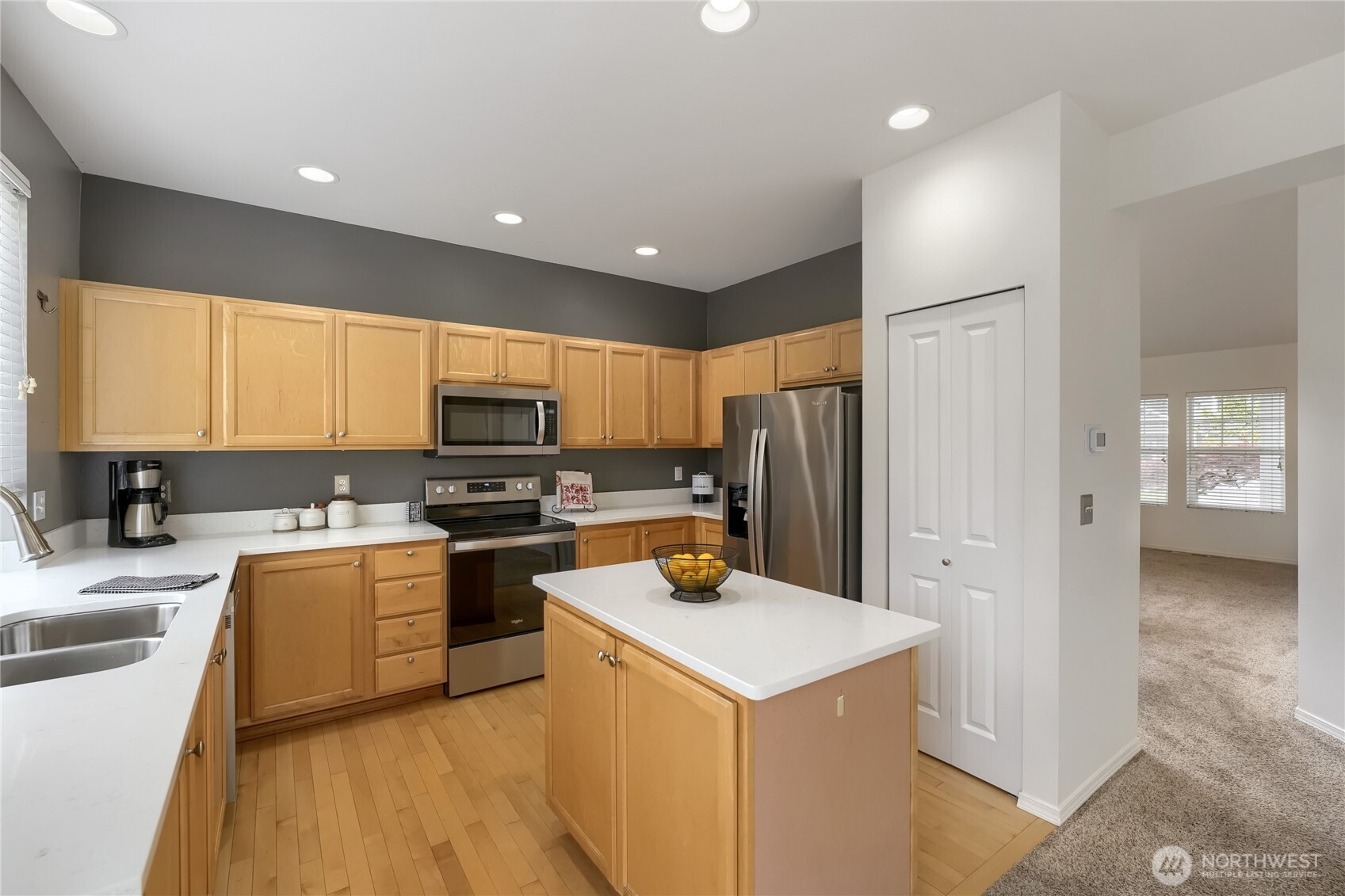 Kitchen also has a pantry closet