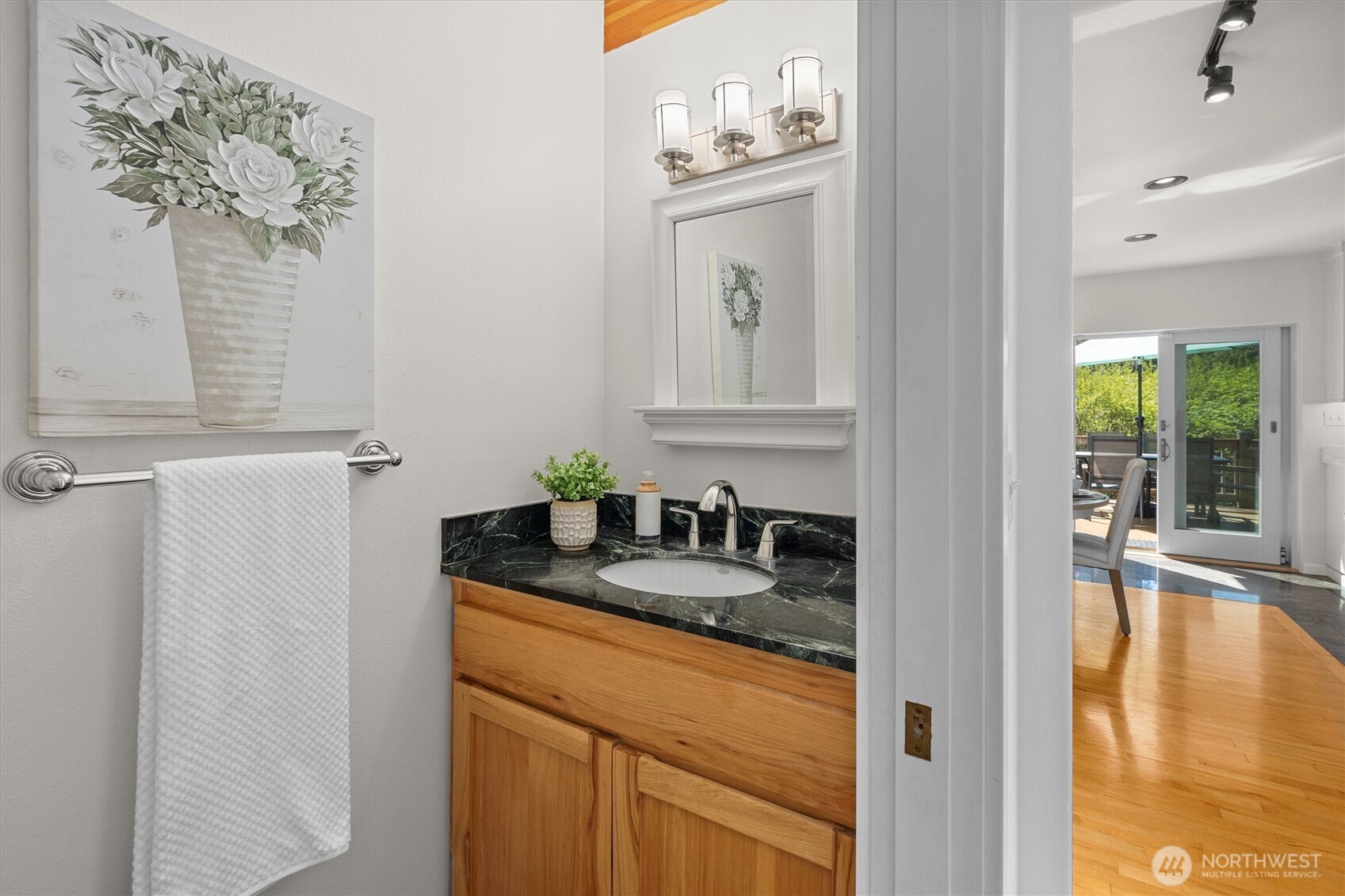 Powder bath off the living room on the main floor.