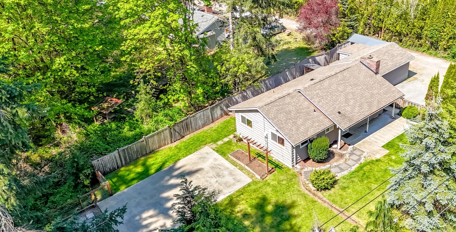 Expansive yard and sports court