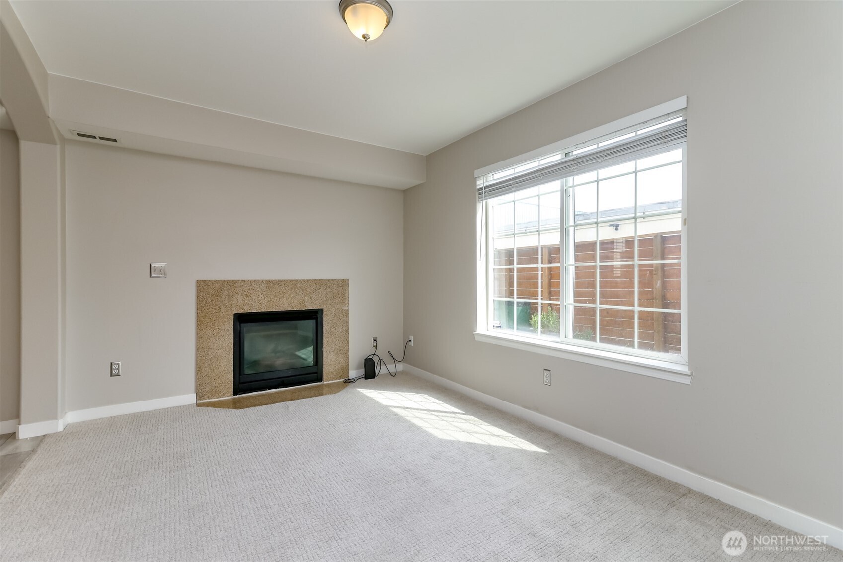 Bright and Sunny Living room with Fireplace