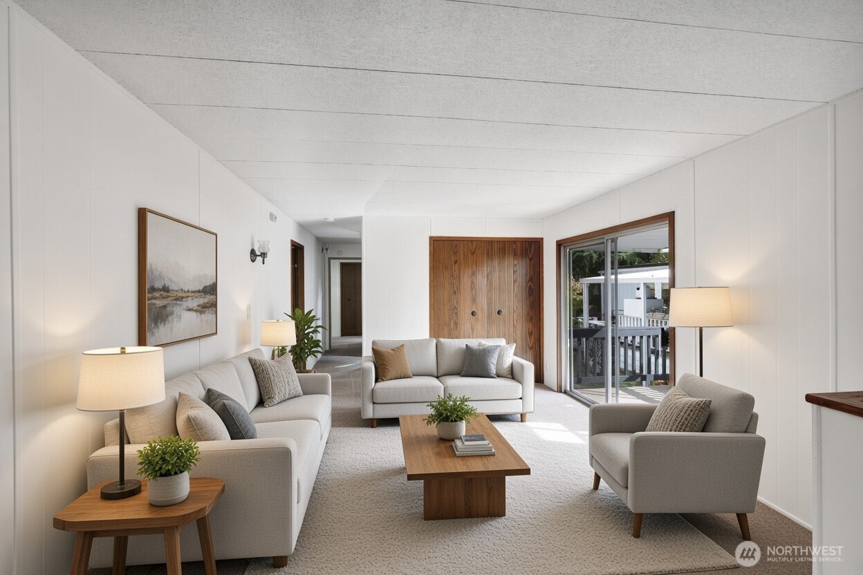 Family room virtually staged