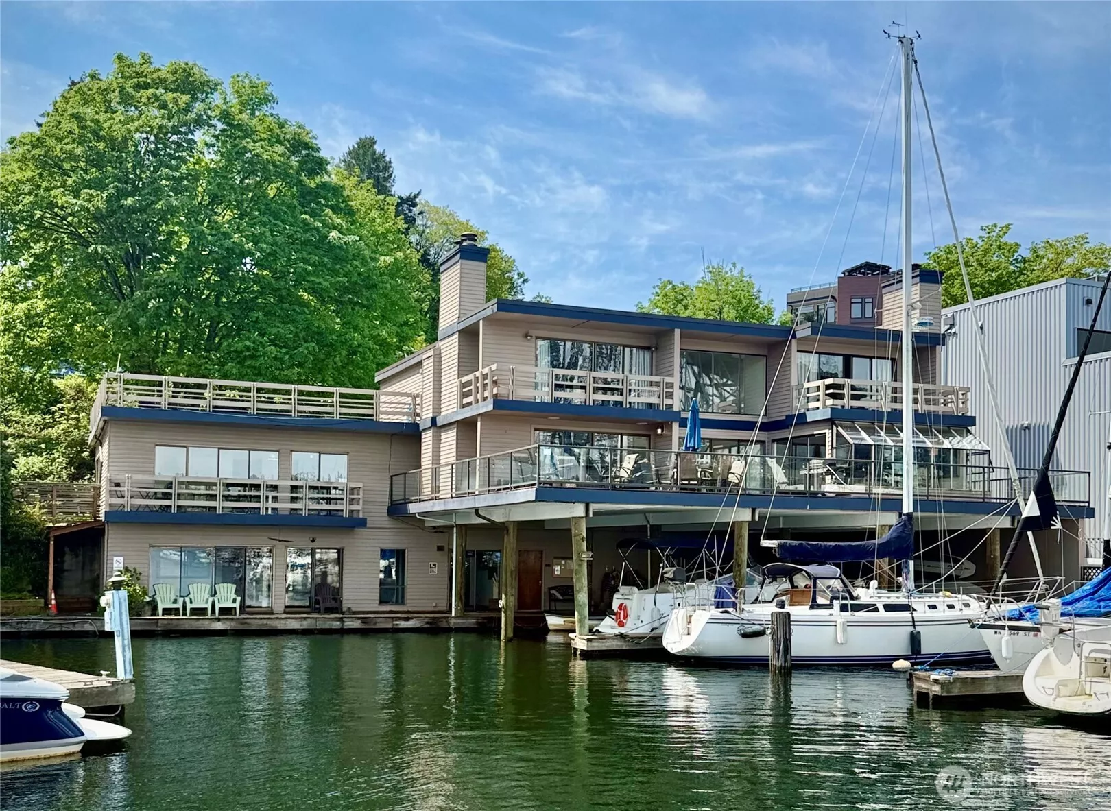 Luxury 5 Bedroom waterfront home, 4 commercial offices, and 40 boat slips with some live aboards. NO DNR leased waterfront.