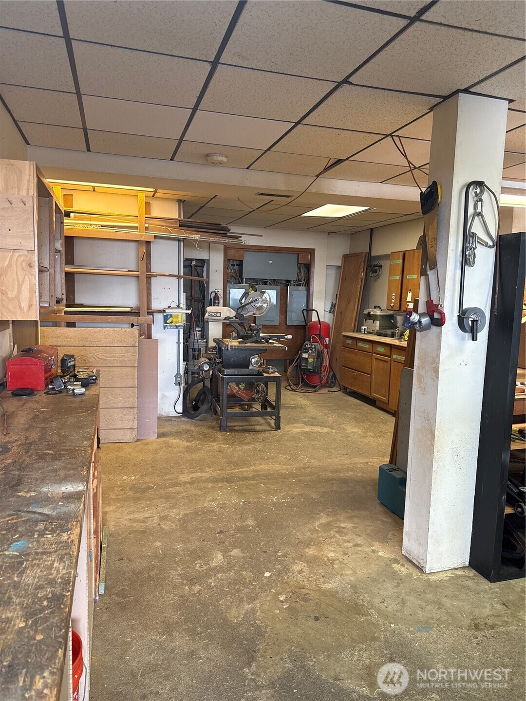 Shop in basement.