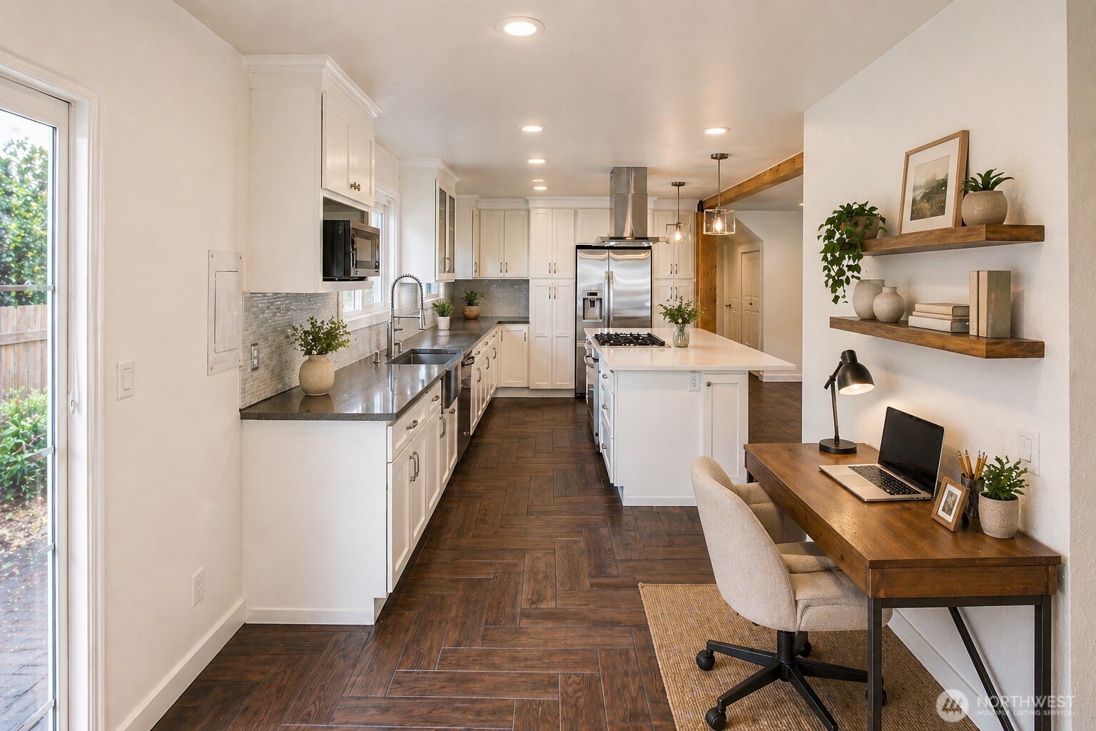 v.s. option 2 space off kitchen