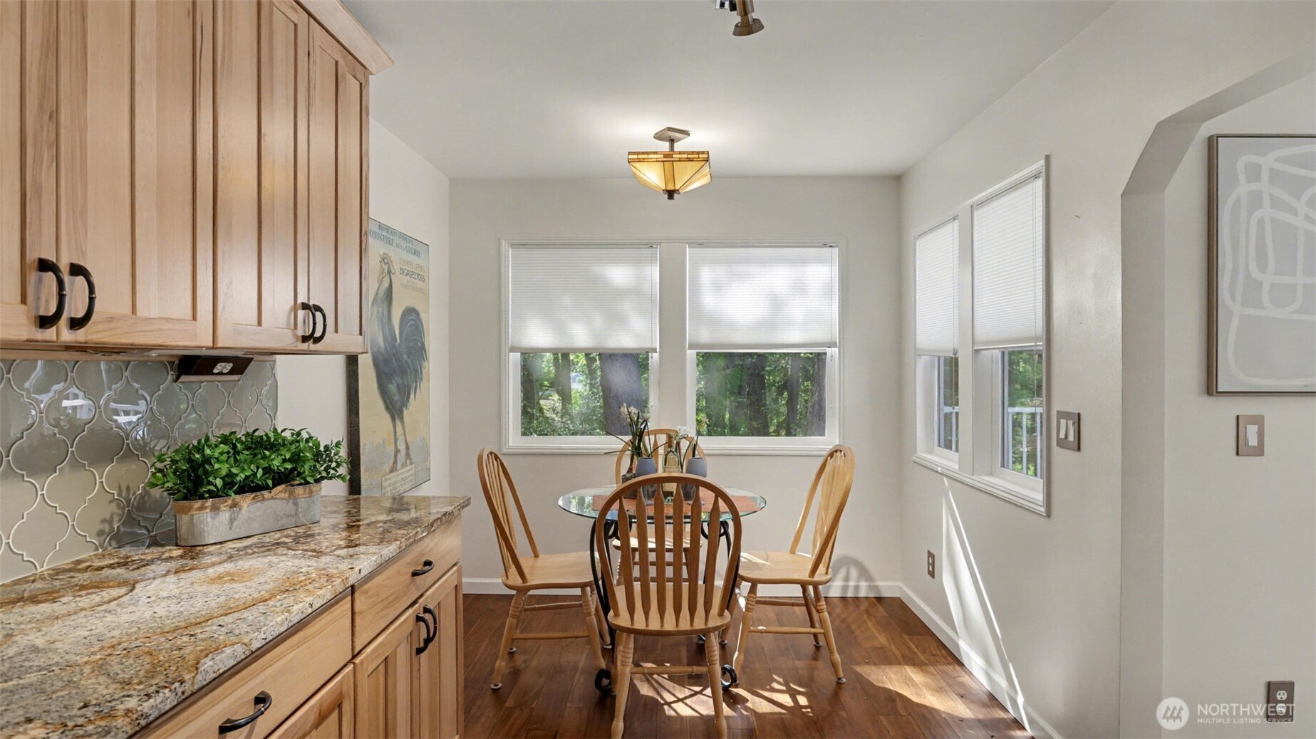 Convenient breakfast nook for those casual meals at home.