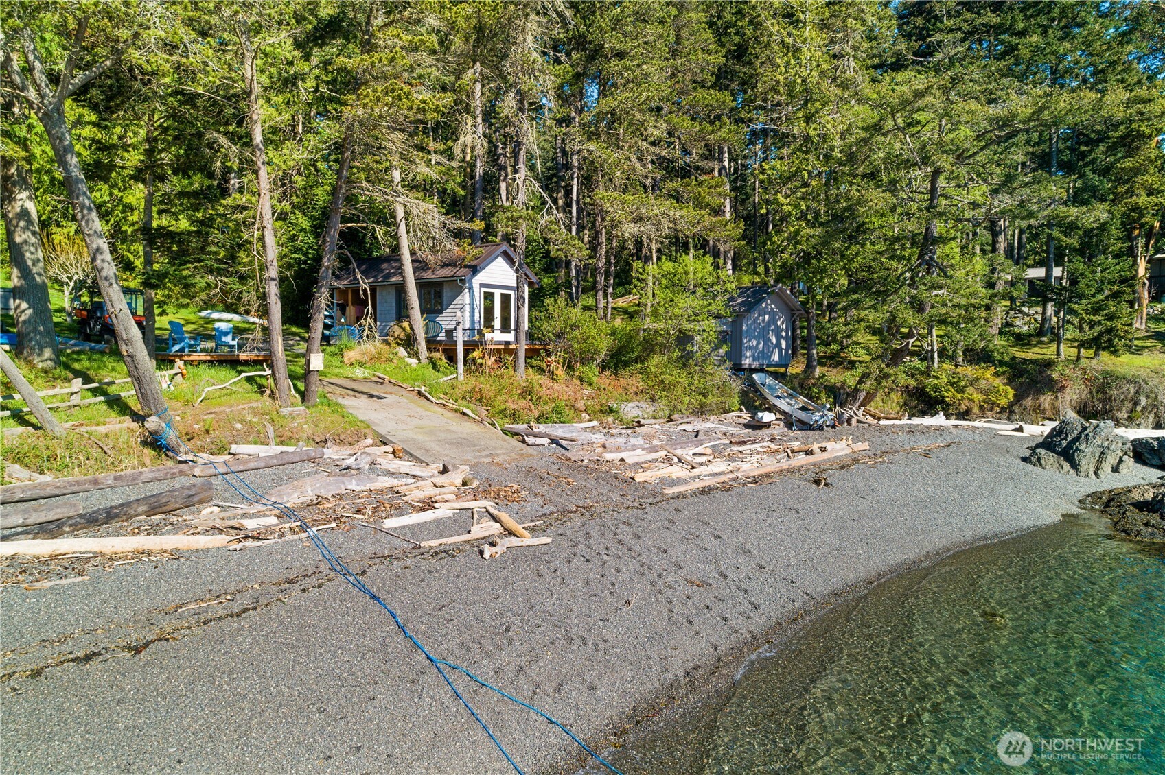 Boat house and private boat launch.