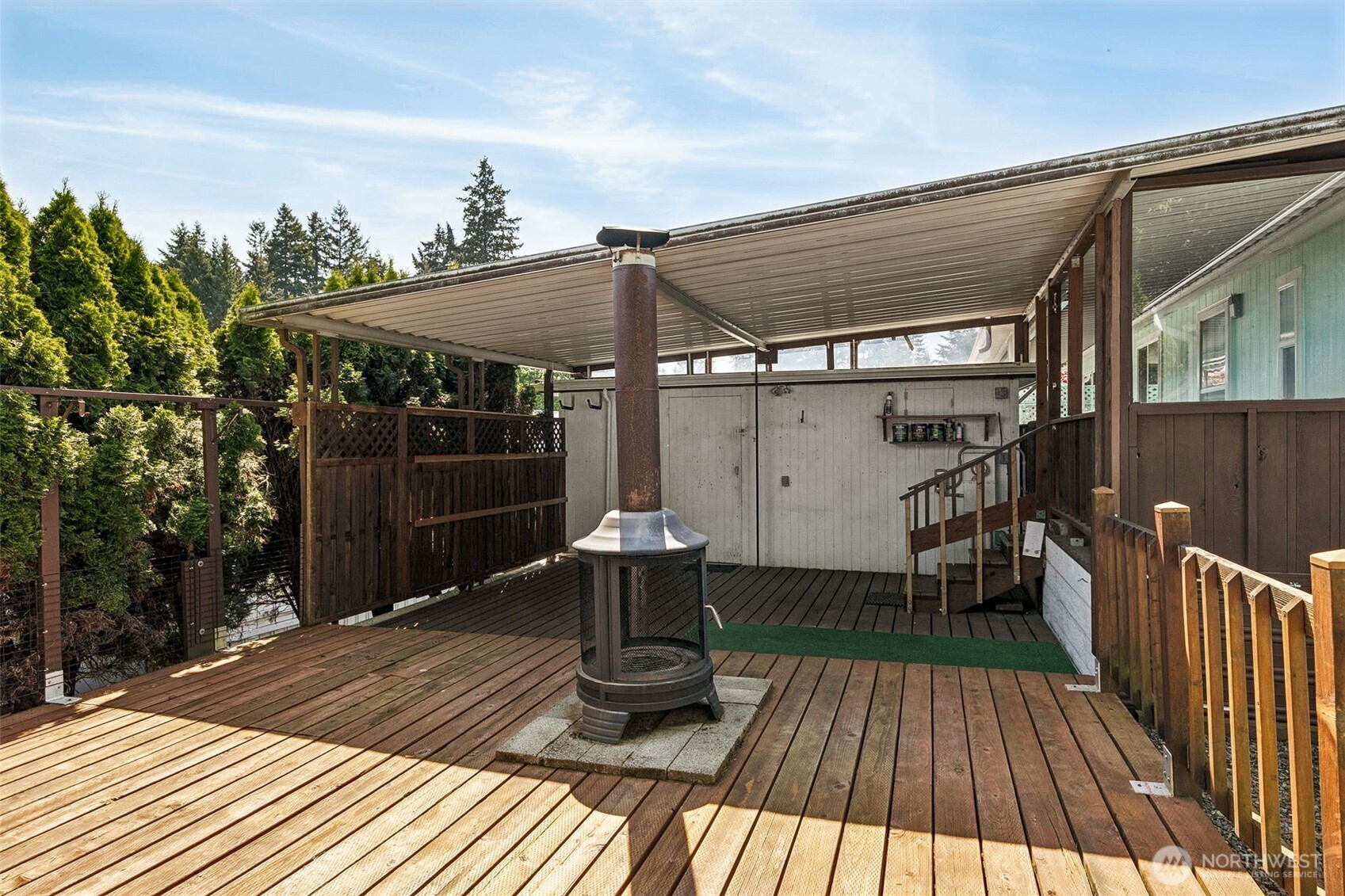 Back deck and covered area
