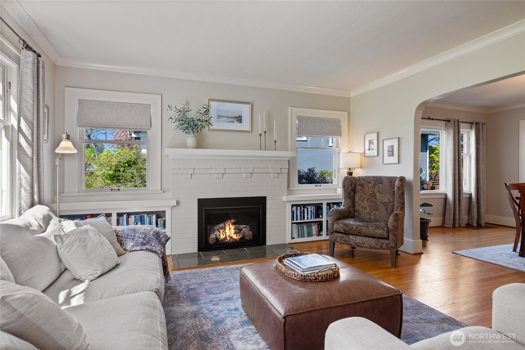 This picture just stops me with the symmetry & balance in the design.  Fireplace insert installed in 2022.