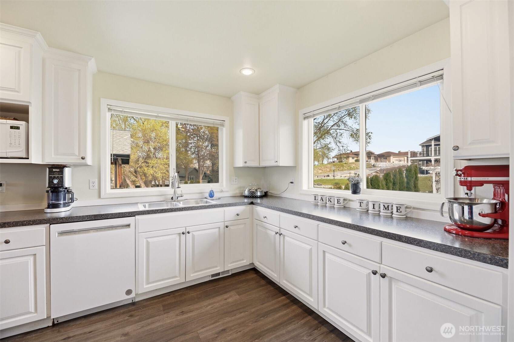 Expansive counter space create a highly functional kitchen