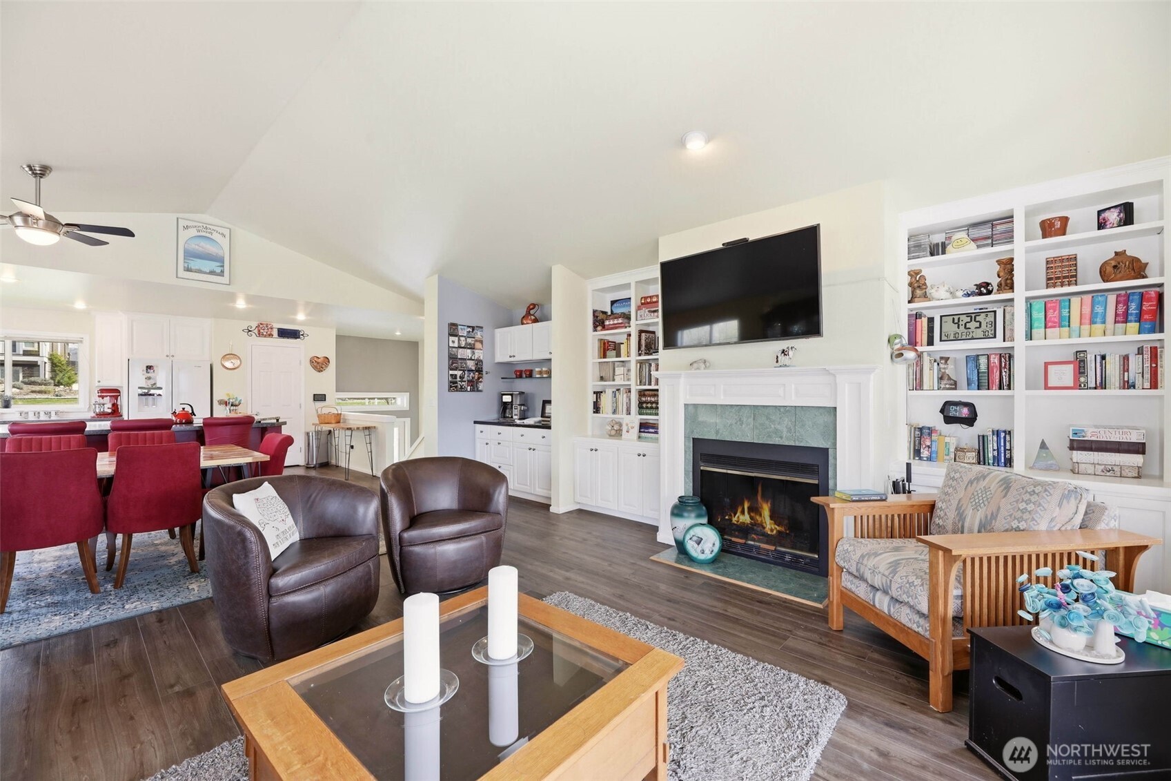Built in Bookshelves to compliment the space