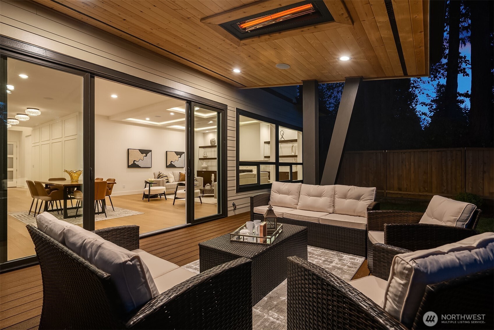 Heated and covered patio.