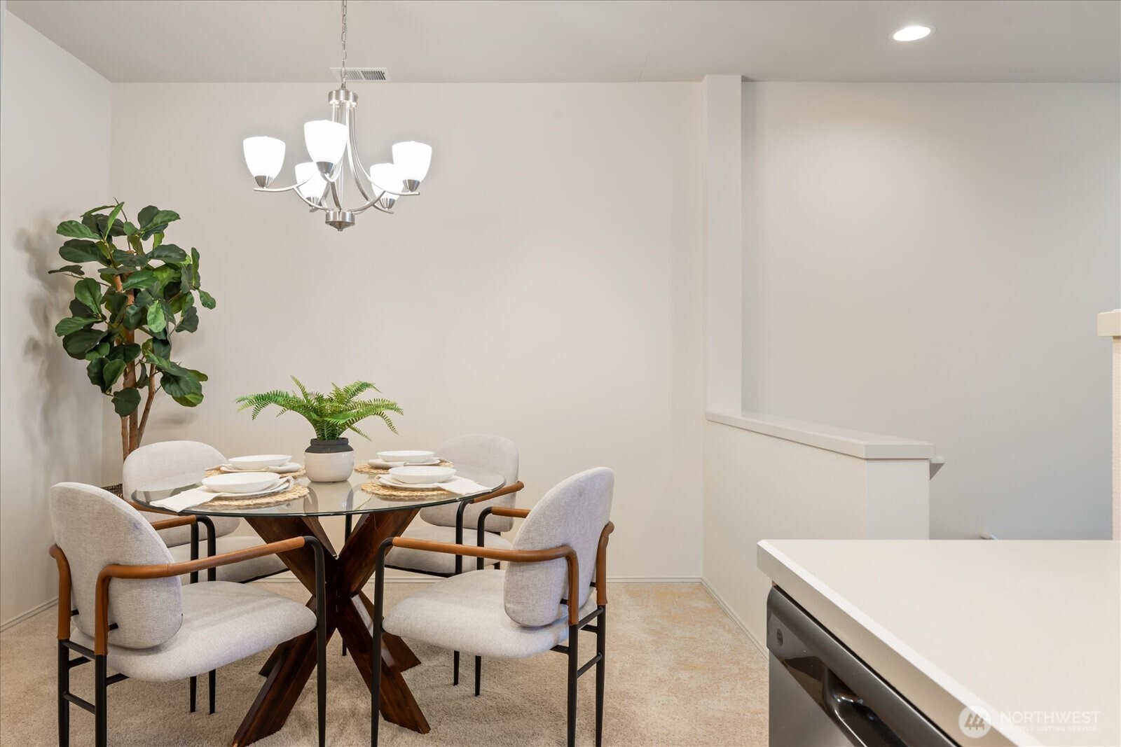 The free flowing plan is a functional daily living space.