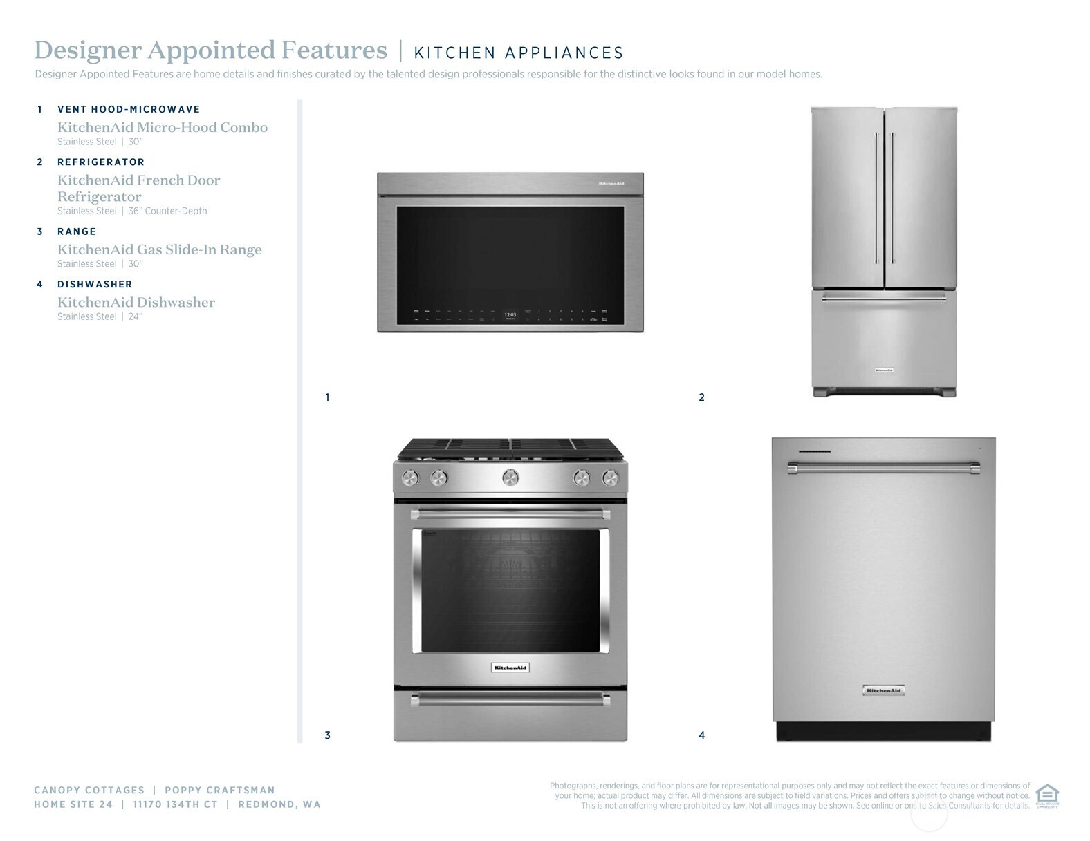 Included KitchenAid applicances