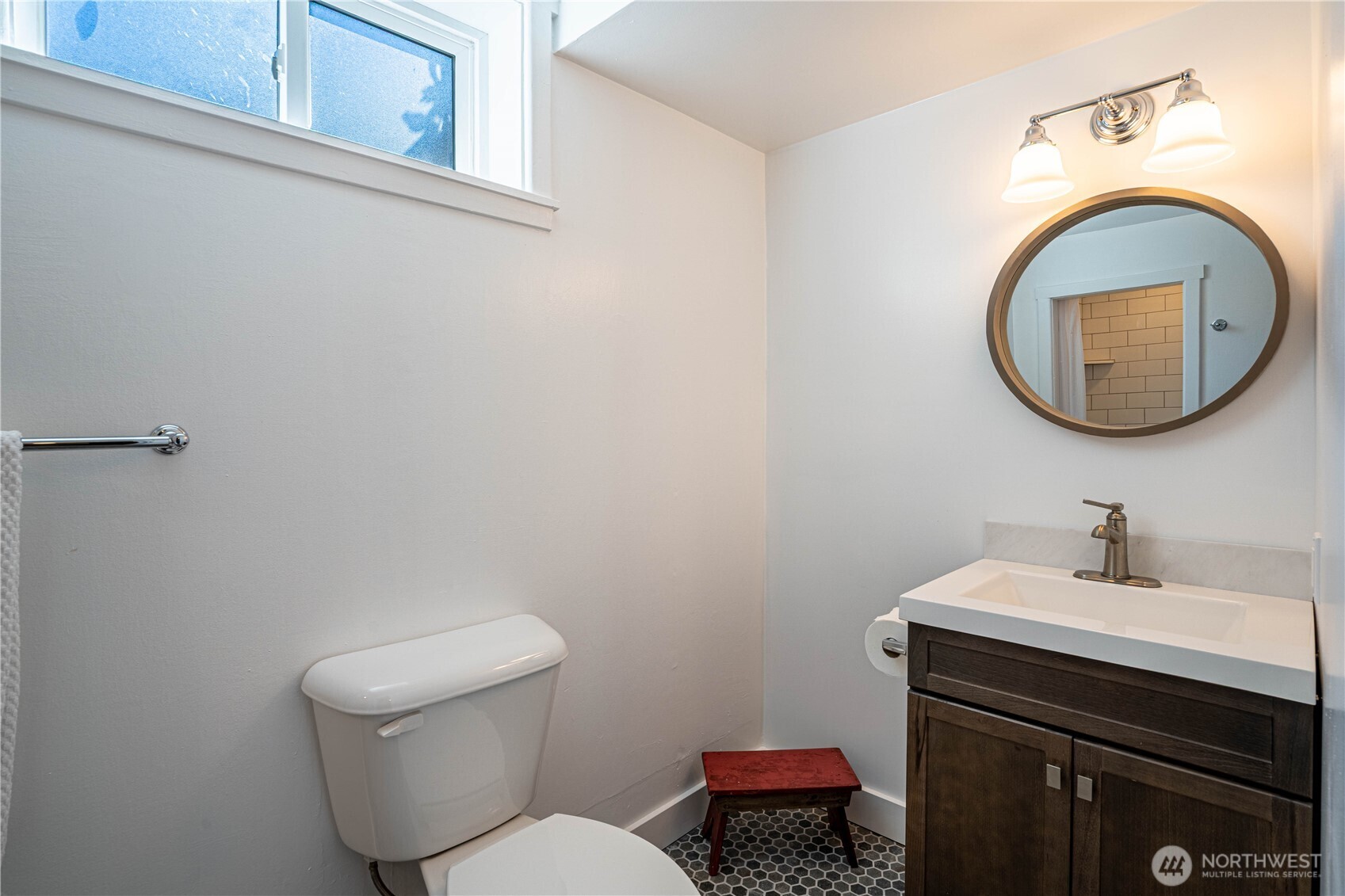 Lower level open space with wine cellar or pantry